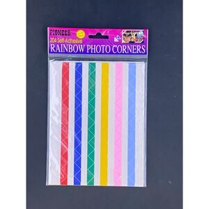 Pioneer Rainbow Photo Corners 204 Self Adhesive Multi Color Plastic Vintage